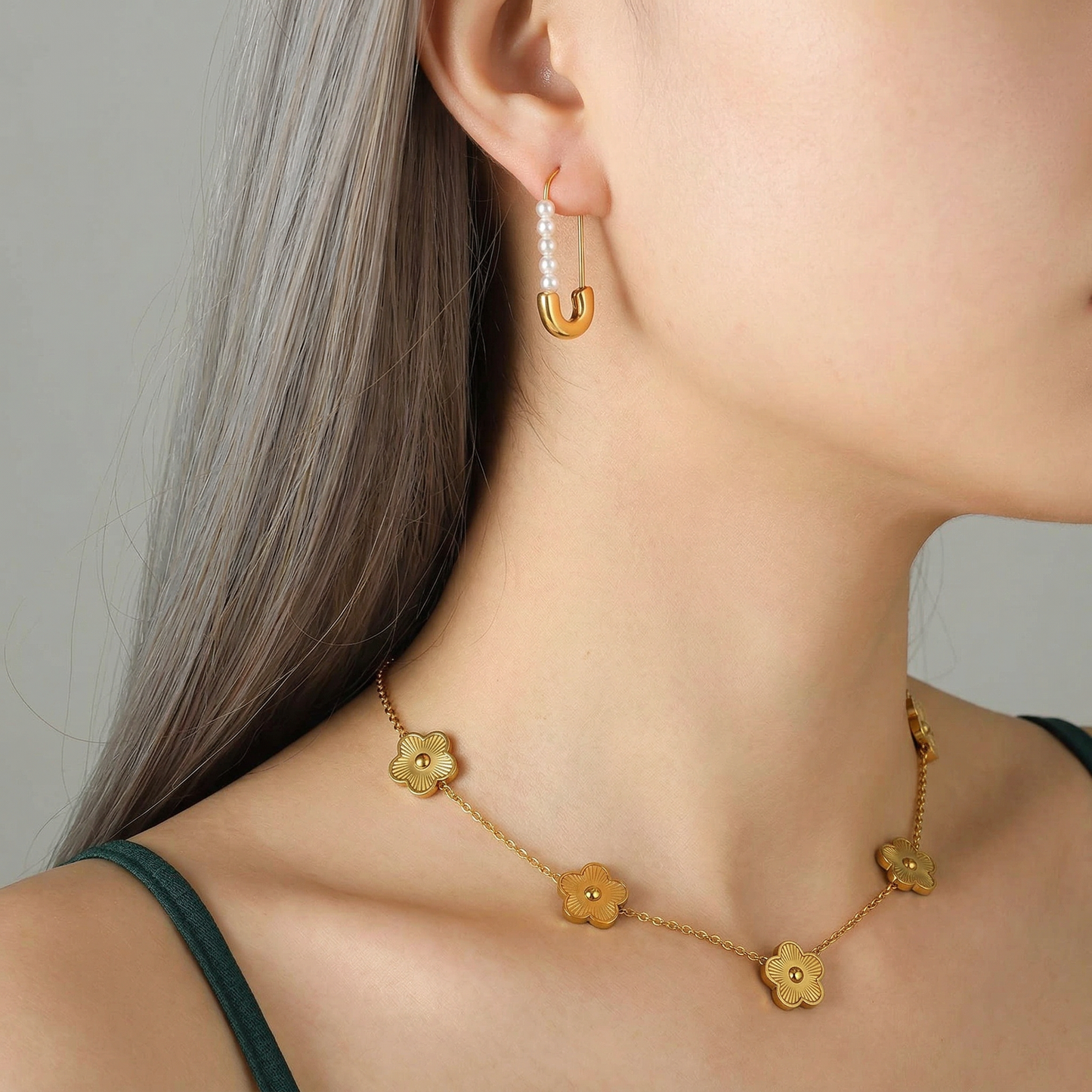 Colier Golden Flower